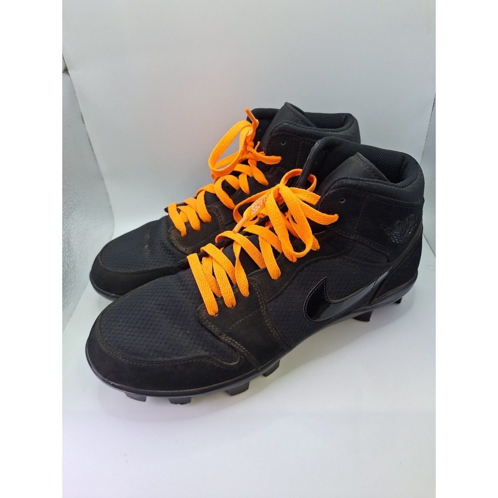 Nike Air Jordan 1 Retro MCS Baseball Cleats Triple Black AV5354-002 Men 12